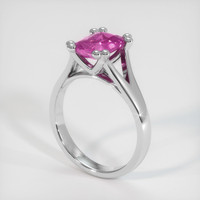 2.04 Ct. Pink Sapphire Ring, 18K White Gold 2