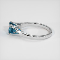 1.37 Ct. Greenish Blue Sapphire Ring, 18K White Gold 4