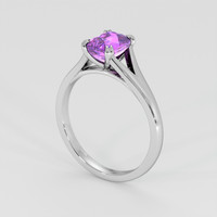 1.53 Ct. Pinkish Purple Sapphire Ring, 18K White Gold 2