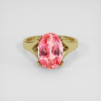 5.15 Ct. Padparadscha Sapphire Ring, 14K Yellow Gold 1