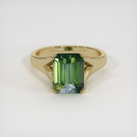 5.05 Ct. Green Sapphire Ring, 14K Yellow Gold 1