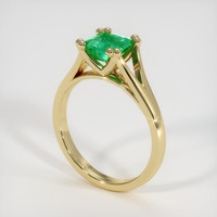 0.94 Ct. Emerald Ring, 18K Yellow Gold 2