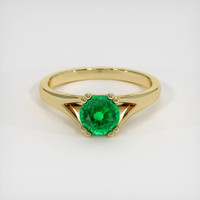 0.94 Ct. Emerald Ring, 18K Yellow Gold 1