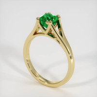 0.94 Ct. Emerald Ring, 18K Yellow Gold 2