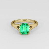 1.74 Ct. Emerald Ring, 18K Yellow Gold 1