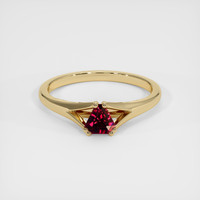 0.45 Ct. Ruby Ring, 18K Yellow Gold 1
