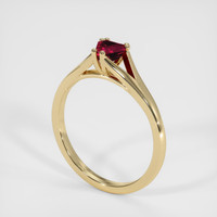 0.45 Ct. Ruby Ring, 18K Yellow Gold 2