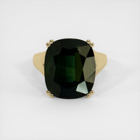 7.51 Ct. Green Sapphire Ring, 18K Yellow Gold 1