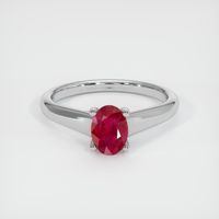 0.91 Ct. Ruby Ring, 14K White Gold 1