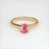 0.89 Ct. Pink Sapphire Ring, 10K Yellow Gold 1