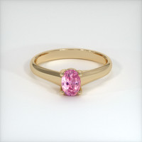 0.85 Ct. Pink Sapphire Ring, 14K Yellow Gold 1