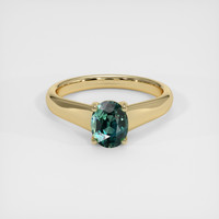 1.48 Ct. Bluish Green Sapphire Ring, 14K Yellow Gold 1