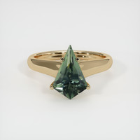 2.18 Ct. Green Sapphire Ring, 14K Yellow Gold 1
