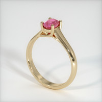 0.85 Ct. Pink Sapphire Ring, 18K Yellow Gold 2
