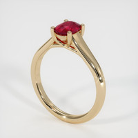 0.91 Ct. Ruby Ring, 18K Yellow Gold 2