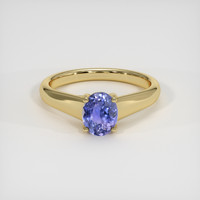 1.50 Ct. Purplish Blue Sapphire Ring, 18K Yellow Gold 1