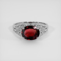 2.48 Ct. Red Almandine Garnet Ring, Platinum 950 1