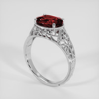 2.48 Ct. Red Almandine Garnet Ring, Platinum 950 2