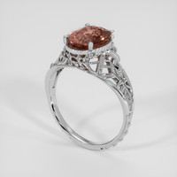 3.20 Ct. Pinkish Brown Sapphire Ring, Platinum 950 2