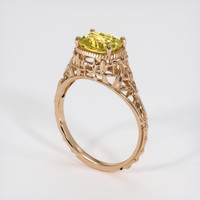 2.57 Ct. Yellow Sapphire Ring, 14K Rose Gold 2