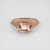 2.17 Ct. Peach Sapphire Ring, 14K Rose Gold 1