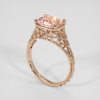 2.17 Ct. Peach Sapphire Ring, 18K Rose Gold 3