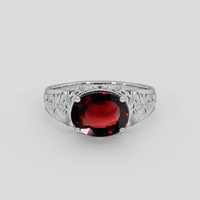 2.48 Ct. Red Almandine Garnet Ring, 10K White Gold 1