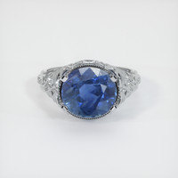 3.80 Ct. Sapphire Ring, 14K White Gold 1