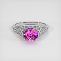 2.10 Ct. Pink Sapphire Ring, 14K White Gold 1