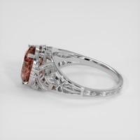 3.20 Ct. Pinkish Brown Sapphire Ring, 14K White Gold 4