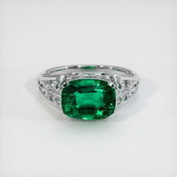 2.71 Ct. Emerald Ring, 18K White Gold 1