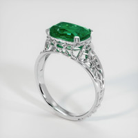 2.71 Ct. Emerald Ring, 18K White Gold 2