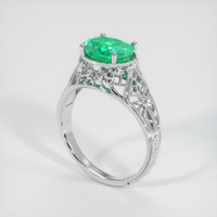 1.64 Ct. Emerald Ring, 18K White Gold 2