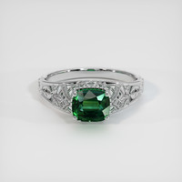 1.37 Ct. Green Sapphire Ring, 18K White Gold 1