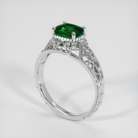 1.37 Ct. Green Sapphire Ring, 18K White Gold 2