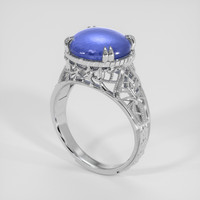 6.36 Ct. Blue Sapphire Ring, 18K White Gold 2