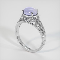 3.27 Ct. Bluish Purple Sapphire Ring, 18K White Gold 2
