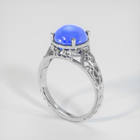 3.60 Ct. Bluish Purple Sapphire Ring, 18K White Gold 2