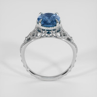 3.38 Ct. Blue Sapphire Ring, 18K White Gold 3