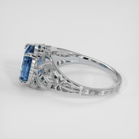 3.38 Ct. Blue Sapphire Ring, 18K White Gold 4
