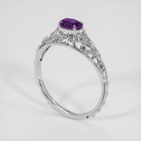 0.51 Ct. Purple Sapphire Ring, 18K White Gold 2