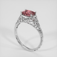 1.34 Ct. Purplish Pink Sapphire Ring, 18K White Gold 2