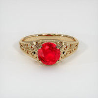 1.10 Ct. Pinkish Red Ruby Ring, 10K Yellow Gold 1