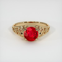 1.20 Ct. Pinkish Red Ruby Ring, 10K Yellow Gold 1