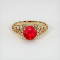 1.20 Ct. Pinkish Red Ruby Ring, 10K Yellow Gold 1
