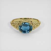 2.27 Ct. Bluish Green Sapphire Ring, 10K Yellow Gold 1
