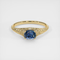 0.72 Ct. Sapphire Ring, 14K Yellow Gold 1