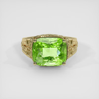 4.71 Ct. Green (Lime Green) Peridot Ring, 14K Yellow Gold 1