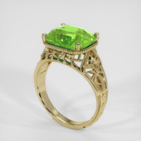 4.71 Ct. Green (Lime Green) Peridot Ring, 14K Yellow Gold 2