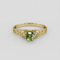 0.80 Ct. Green Demantoid Garnet Ring, 14K Yellow Gold 1